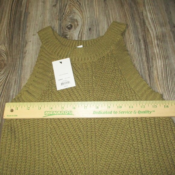 Nine West High-Neck Cutaway Sweater Tank NWT Olive Sz XS Grunge Boho Fall Cute - Picture 8 of 13
